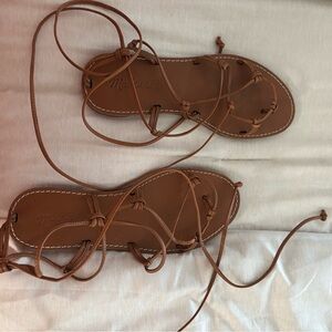 Madewell Tan Lace-Up Sandals